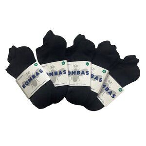 Bombas Medium Black No-Show Socks 5-Pack With Honeycomb Arch Support & Performan